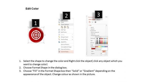 Business Diagram Red Business Target Circle With Direction Compass Presentation Template