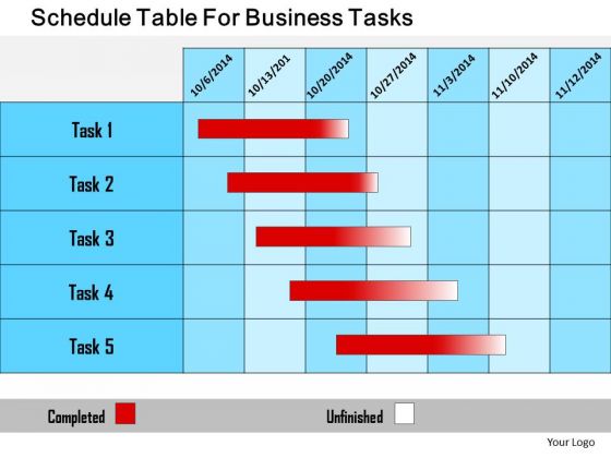 Business Diagram Schedule Table For Business Tasks Presentation Template