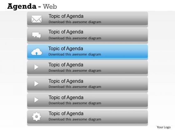 Business Diagram Seven Staged Agenda Business Cycle Diagram