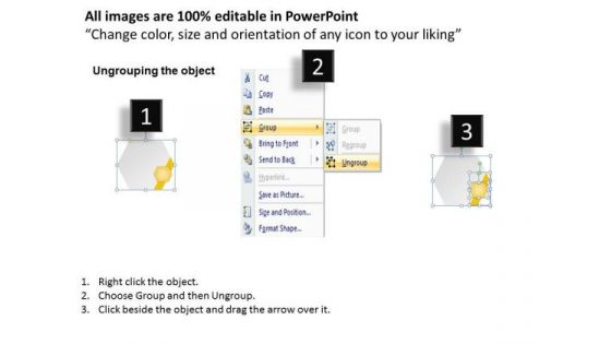 Business Diagram Six Hexagon Text Boxes In Cyclic Order Presentation Template