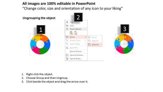 Business Diagram Six Staged Circular Puzzle Diagram Presentation Template