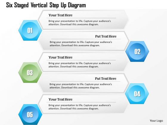 Business Diagram Six Staged Vertical Step Up Diagram Presentation Template