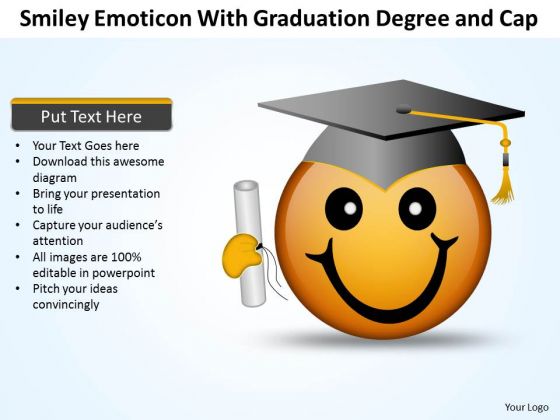 Business Diagram Smiley Emoticon With Graduation Degree And Cap Mba Models And Frameworks