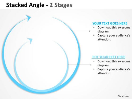 Business Diagram Stacked Round Angle 3 Strategic Management