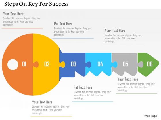 Business Diagram Steps On Key For Success Presentation Template