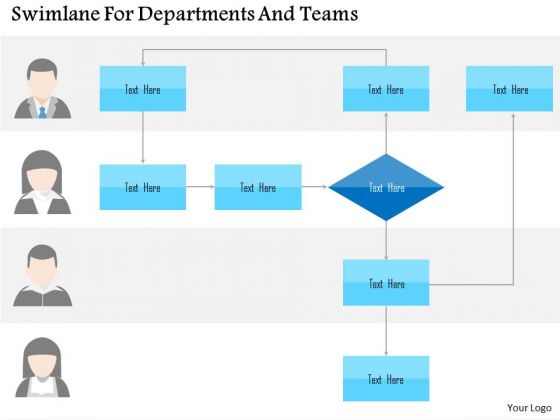 Business Diagram Swimlane For Departments And Teams Presentation Template