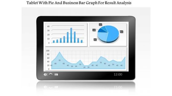 Business Diagram Tablet With Pie And Business Bar Graph For Result Analysis PowerPoint Slide