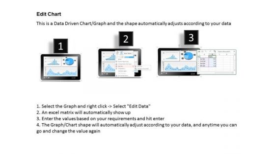 Business Diagram Tablet With Pie And Business Bar Graph For Result Analysis PowerPoint Slide