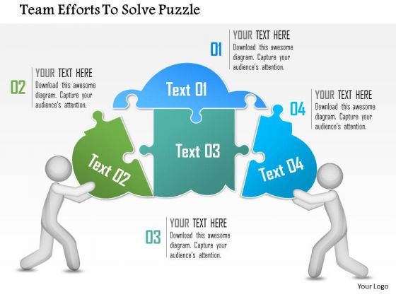 Business Diagram Team Efforts To Solve Puzzle Presentation Template