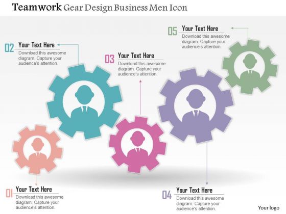 Business Diagram Teamwork Gear Design Business Men Icon Presentation Template