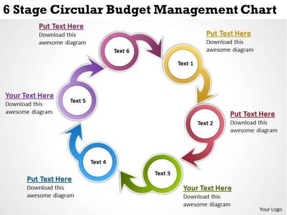 Business Diagram Templates 6 Stage Circular Budget Management Chart PowerPoint