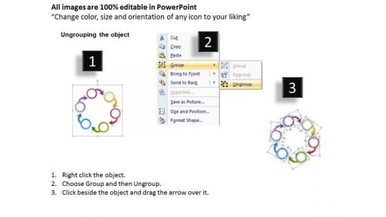 Business Diagram Templates 6 Stage Circular Budget Management Chart PowerPoint
