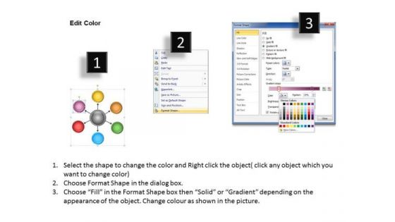 Business Diagram Templates 6 Stages Hub Process PowerPoint