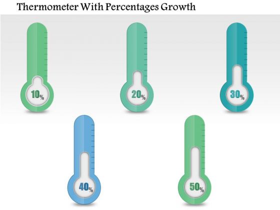 Business Diagram Thermometer With Percentages Growth Presentation Template