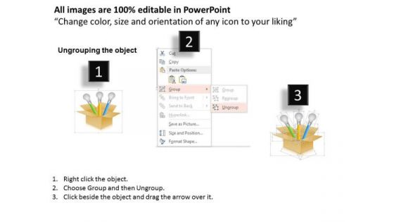 Business Diagram Three Bulbs In Carton For Business Ideas Presentation Template