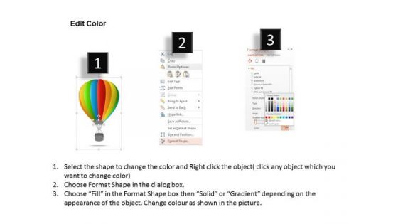 Business Diagram Three Colorful Balloons With Text PowerPoint Template