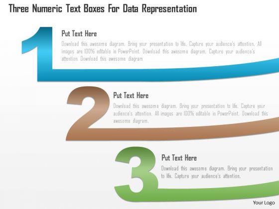 Business Diagram Three Numeric Text Boxes For Data Representation PowerPoint Template