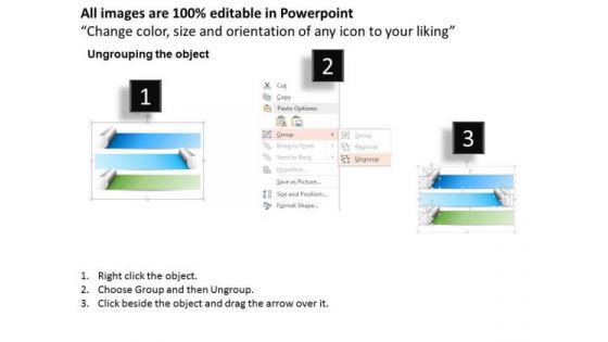 Business Diagram Three Staged Horizontal Process Flow Diagram Presentation Template