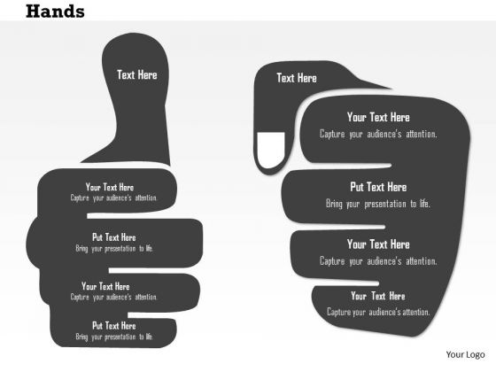 Business Diagram Thumb Up And Down Position For Success Presentation Template