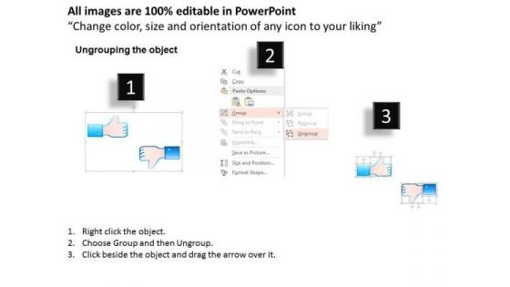 Business Diagram Thumbs Up Down Business Info Graphic Presentation Template
