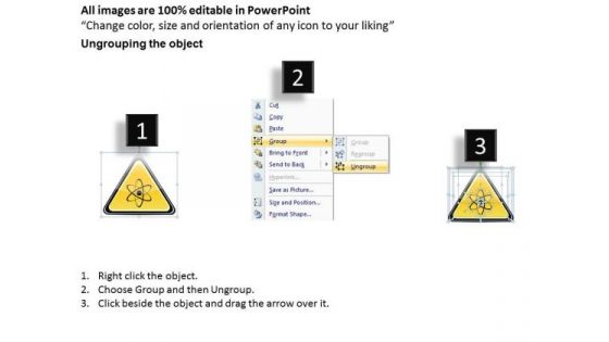 Business Diagram Triangular Shape Of Warning Sign For Nuclear Plant Presentation Template