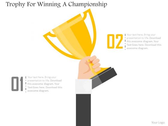 Business Diagram Trophy For Winning A Championship Presentation Template