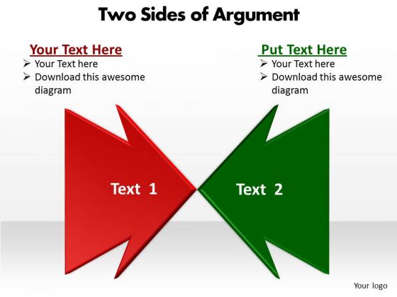 Business Diagram Two Ides Of Argument Slides Sales Diagram