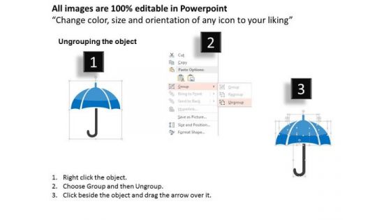 Business Diagram Umbrella For Protection Against External Threats Presentation Template