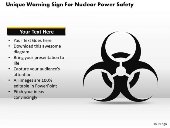 Business Diagram Unique Warning Sign For Nuclear Power Safety Presentation Template