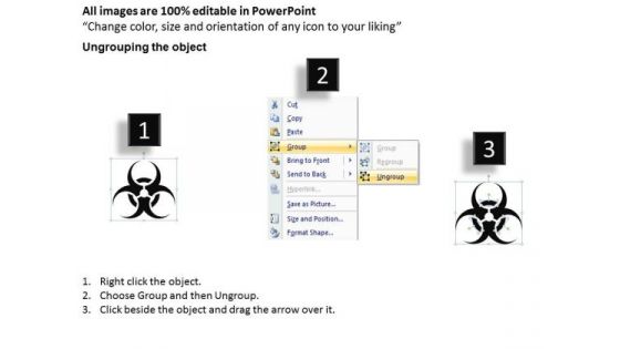 Business Diagram Unique Warning Sign For Nuclear Power Safety Presentation Template
