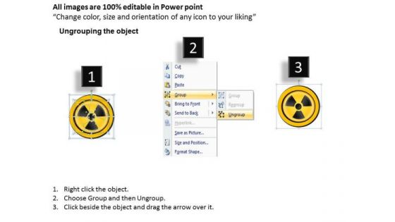 Business Diagram Warning Sign Board For Nuclear Hazard Presentation Template
