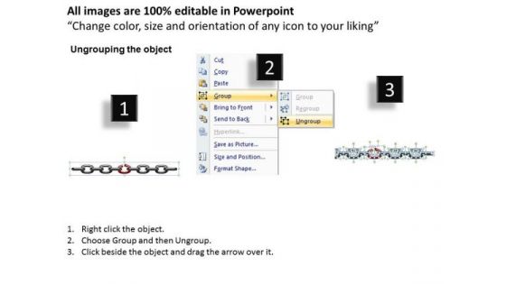 Business Diagram Weak Broken Chains And Links Ropes Business Cycle Diagram