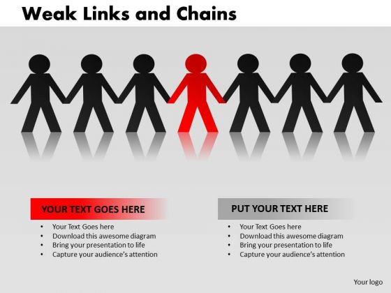 Business Diagram Weak Links And Chains Consulting Diagram