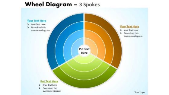 Business Diagram Wheel Diagram 3 Spokes Sales Diagram