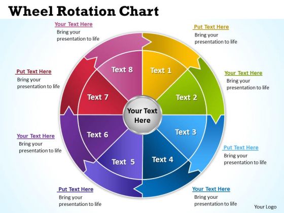Business Diagram Wheel Rotation Chart 6 Strategic Management