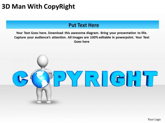 Business Diagrams 3d Man With Copyright PowerPoint Templates