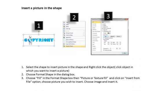 Business Diagrams 3d Man With Copyright PowerPoint Templates
