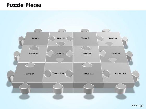 Business Diagrams PowerPoint Templates Business 3d Interconnected Jigsaw Puzzle Pieces Ppt Slides