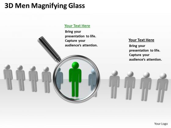 Business Entity Diagram 3d Men Magnifying Glass PowerPoint Templates Ppt Backgrounds For Slides
