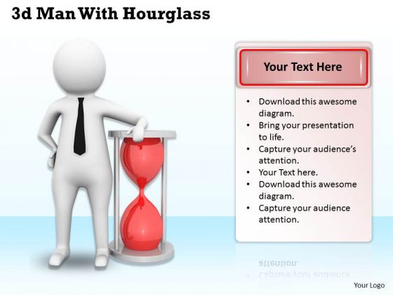 Business Expansion Strategy 3d Man With Hourglass Adaptable Concepts