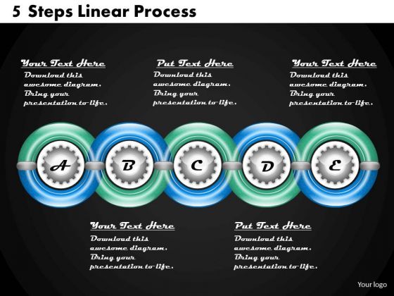 Business Expansion Strategy 5 Steps Linear Process Marketing Strategic Planning Ppt Slide