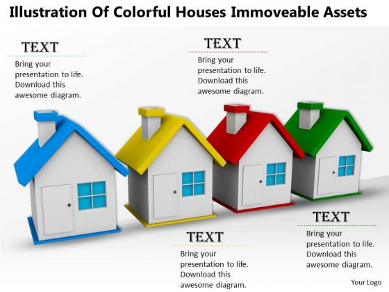 Business Expansion Strategy Illustration Of Colorful Houses Immoveable Assets Pictures