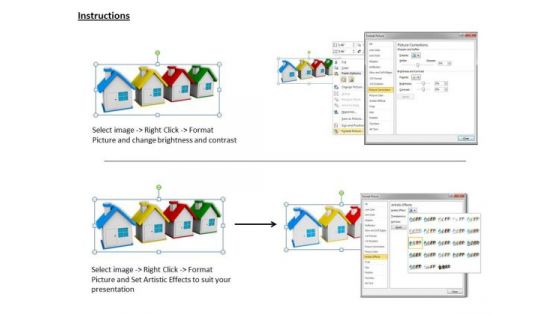 Business Expansion Strategy Illustration Of Colorful Houses Immoveable Assets Pictures