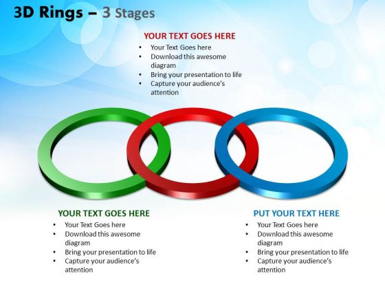 Business Finance Strategy Development 3d Rings 3 Stages Sales Diagram