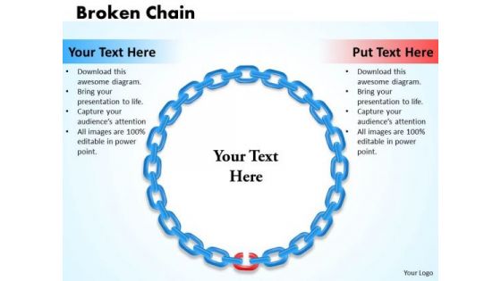 Business Finance Strategy Development Broken Chain Sales Diagram