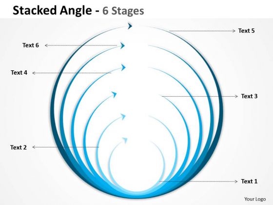 Business Finance Strategy Development Stacked Angle Blue Round Shapes Sales Diagram