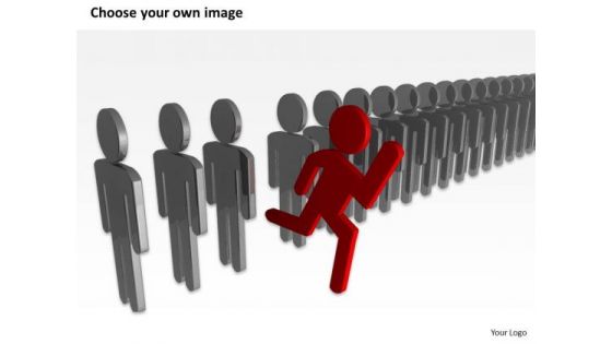 Business Flow Chart 3d Men Be Different Leadership PowerPoint Slides