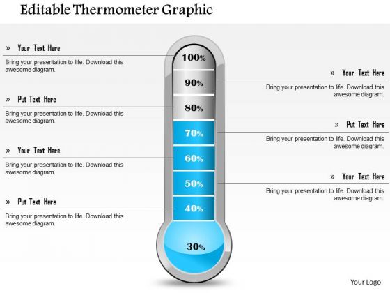Business Framework Editable Thermometer Graphic PowerPoint Presentation