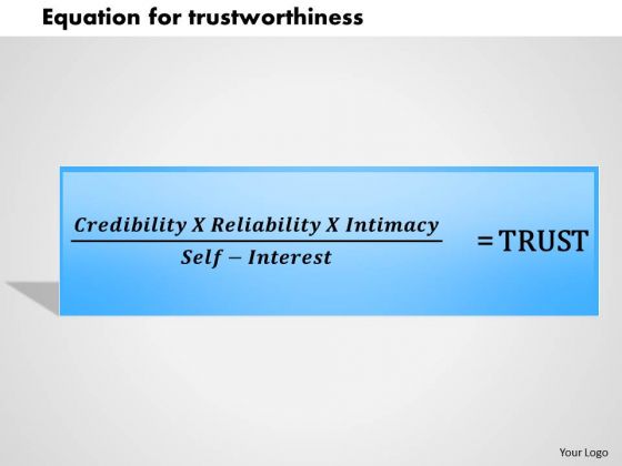 Business Framework Equation For Trustworthiness PowerPoint Presentation