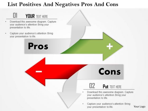 Business Framework List Positives And Negatives Pros And Cons PowerPoint Presentation